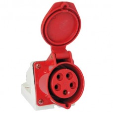 Βιομηχανική Πρίζα Θηλυκή 16A 5P 400V Κόκκινη IP44